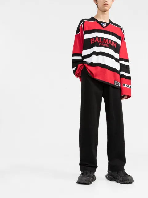 Balmain logo-print jumper