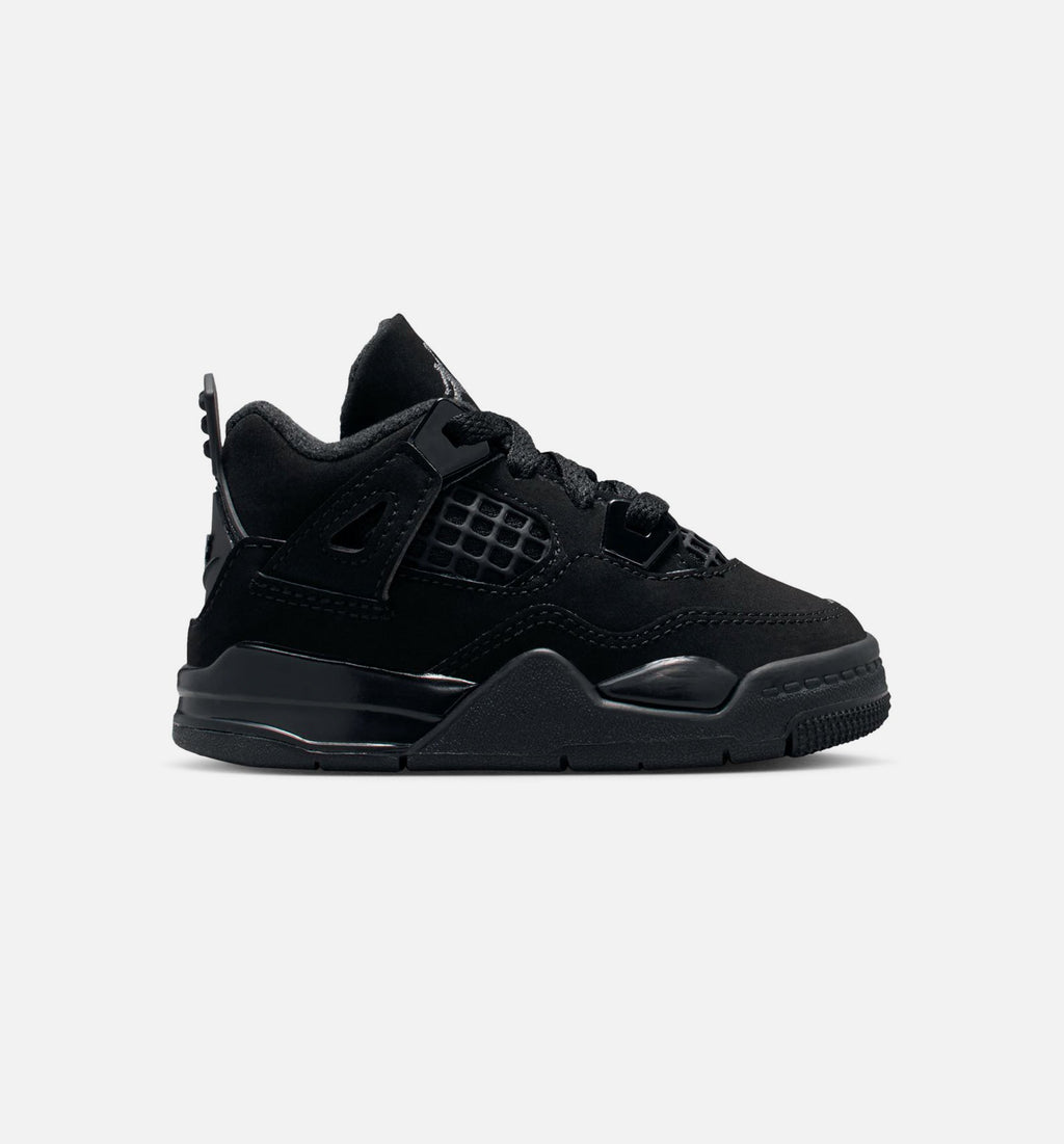 Air Jordan 4 Retro 'Black Cat' - Infant/Toddler Lifestyle Sneaker (Black/Black/Light Graphite)