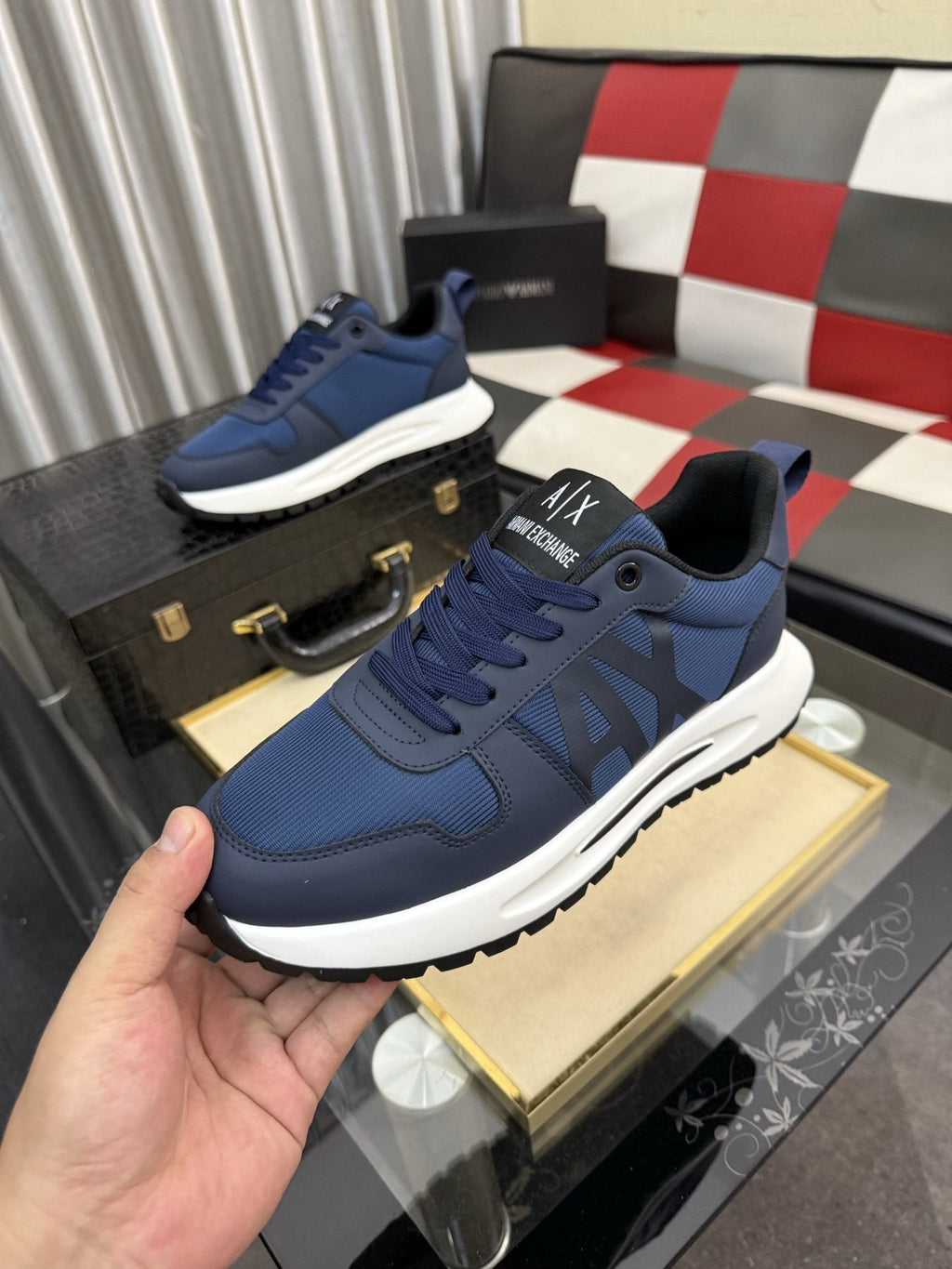 Armani Side-Graphic Casual Sneakers